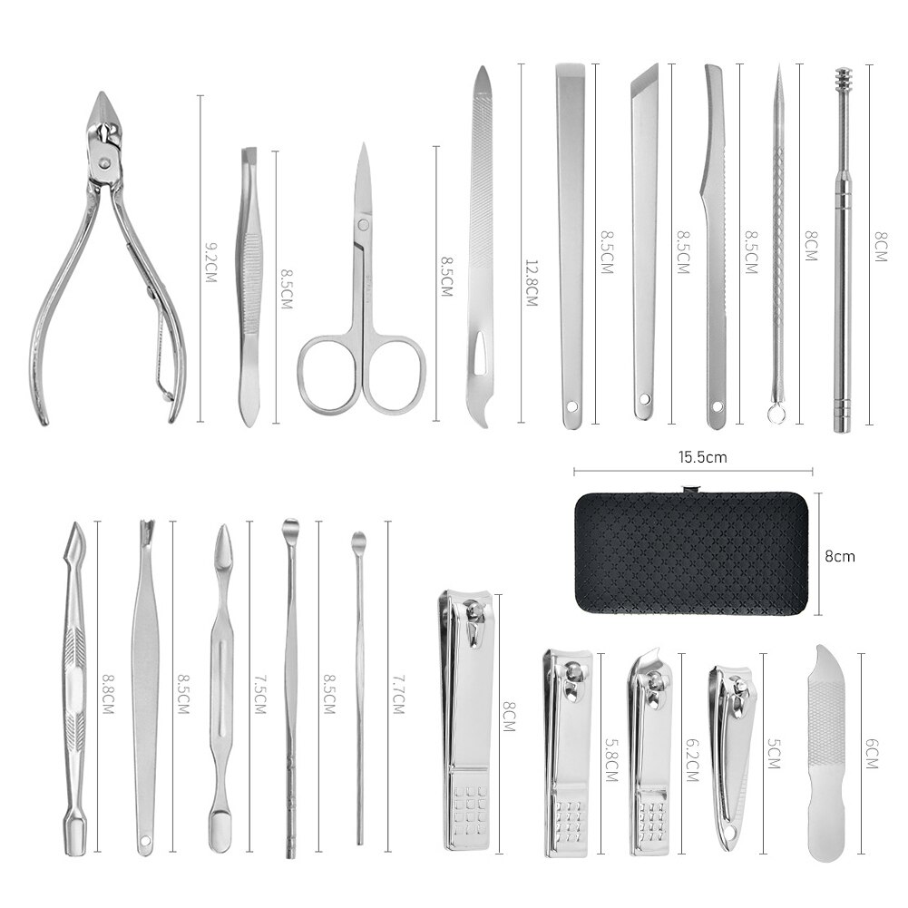 19 Stks/set Snoeien Nagelknipper Tang Set Enkele Nagel Groove Pedicure Ontsteking Dode Huid Clipper Tool Thuis Tool