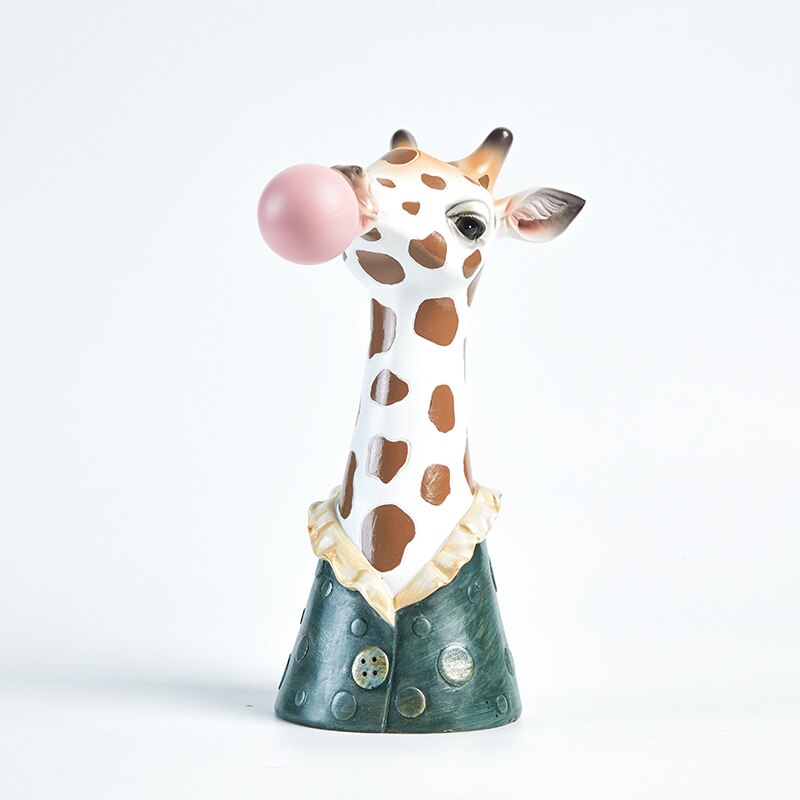 Moderne Dierenkop Hand Schilderen Giraffe/Zebra/Beer/Panda Hars Succulent Vaas Bloempot Planten Plant vazen Mand