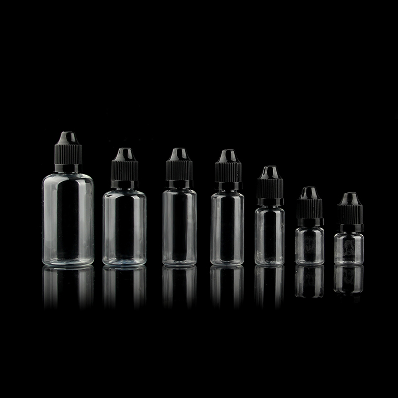 100 Uds. Botellas cuentagotas de plástico de 3ml-100ml, botellas exprimibles para mascotas con tapa a prueba de niños, embudo de puntas largas y finas para manualidades líquidas DIY: Negro / 12ml