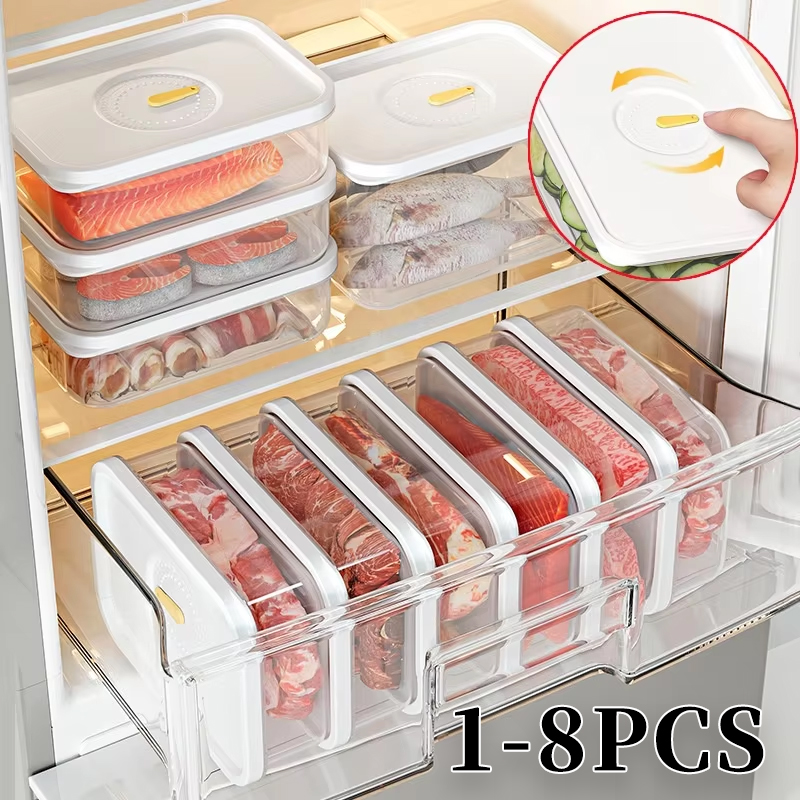 Stackable Airtight Food Containers Clear Cheese Meat Keeper Box Refrigerator Safe for Salami Turkey Sausage Deli Storage