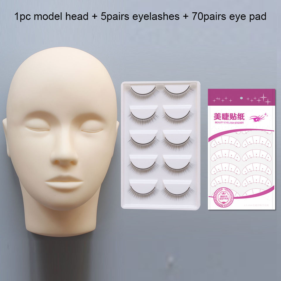 Pro Training Mannequin Platte Kop Praktijk Make Up Wimpers Wimper Extensions, Opleiding Hoofd Oefenpop Kosmetiek Pop Hoofd: 1head 1box 1bag