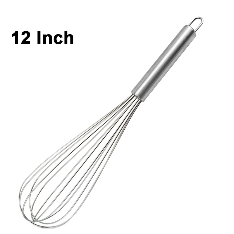 Rvs Garde Keuken Whisk Melk Eiklopper Voor Koken Mengen Kloppen Verslaan Roeren Ballon Garde 8 "10" 12": 12 INCH SS