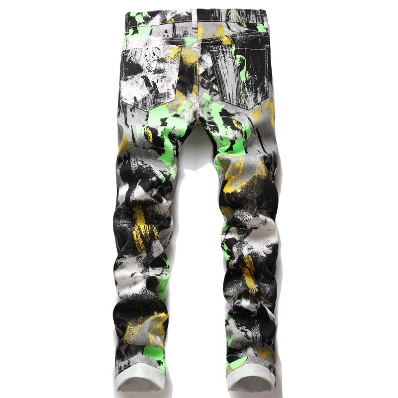 Pantalon droit imprimé Floral pour homme, Slim, couleur Culture, fête, Club, rue, vêtements incroyables