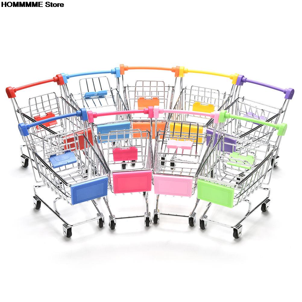 Colorful Funny Mini Supermarket Shopping Cart Trolley Pet Bird Parrot Hamster Toy 1pcs
