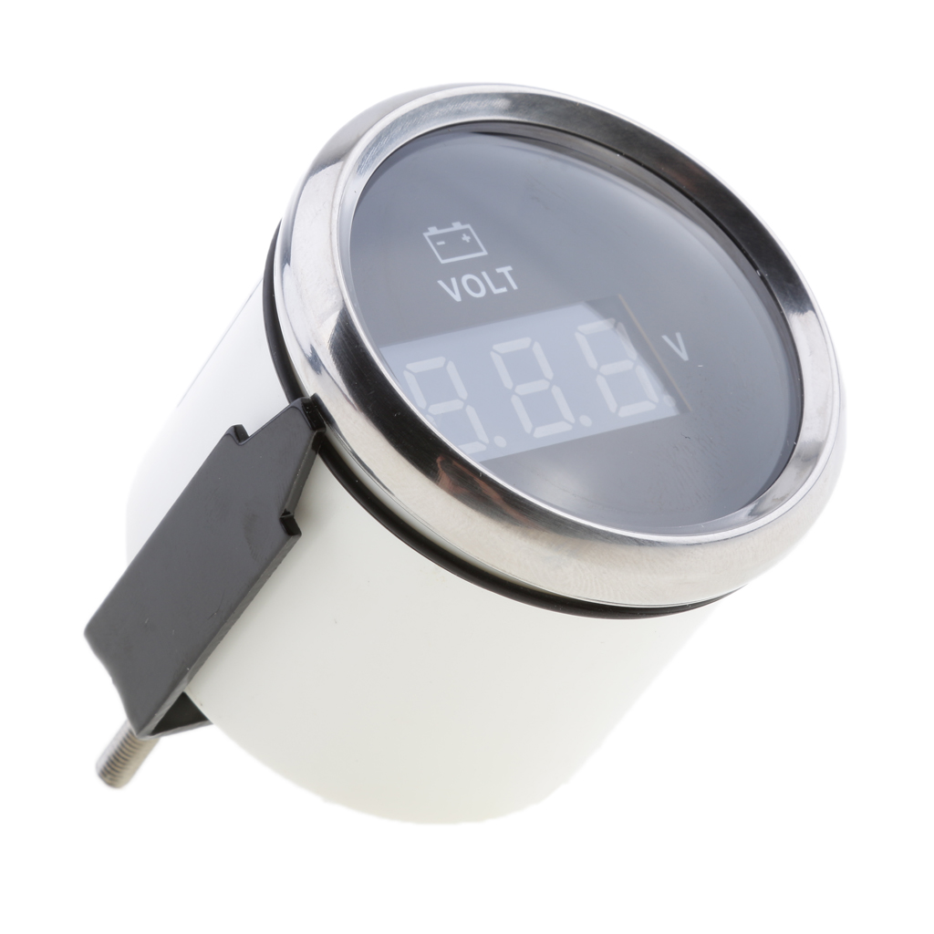 Marine Car Truck 2&#39;&#39;52mm Digital LED Volt Voltage Gauge Meter Black Universal