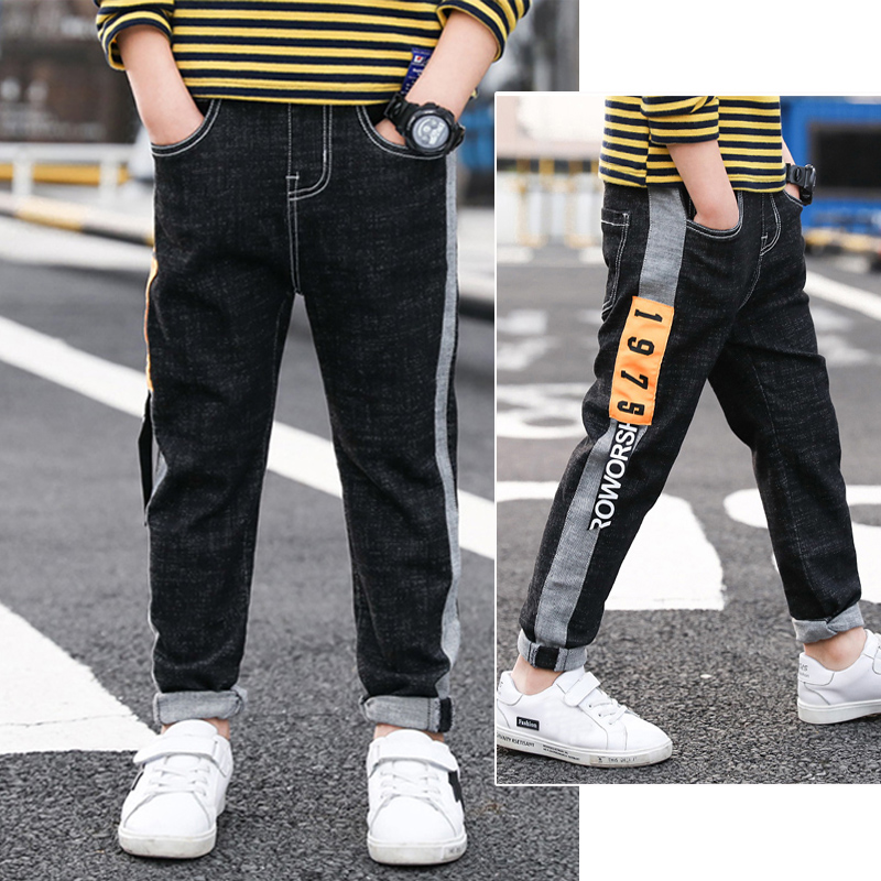 IENENS Bambini Ragazzi Jeans Diritti di Modo Lettera Dei Jeans Dei Bambini del Denim Dei Pantaloni Lunghi Gonne E Pantaloni di Autunno della Molla Del Bambino Ragazzo Casual Pantaloni