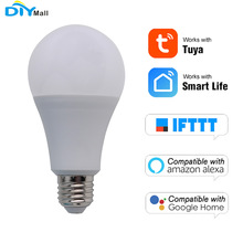 Voor Tuya Wifi Smart Lamp Voice Control Werkt met Alexa Google IFTTT 9W 800lm E27 RGBW 90-250V 2.4GHz Smart Leven TuyaSmart