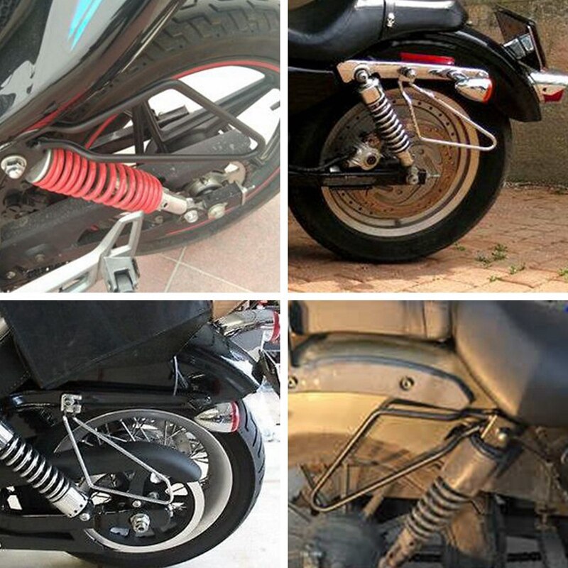 Universal Left&Right Silver Universal Saddle Bag Support Bar Mount Bracket