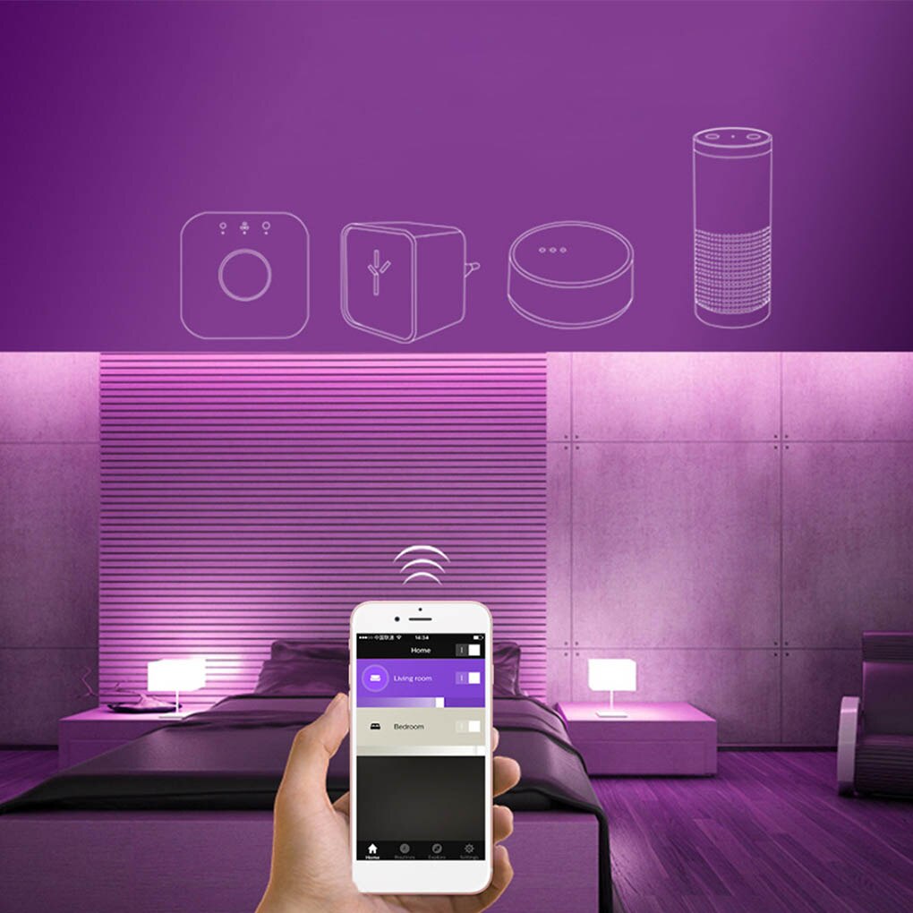 ZIGBEE 2.4G Wireless RGBW+CCT LED Controller 12V-24V APP Voice Control LED Strip Lights Smart Dimmer