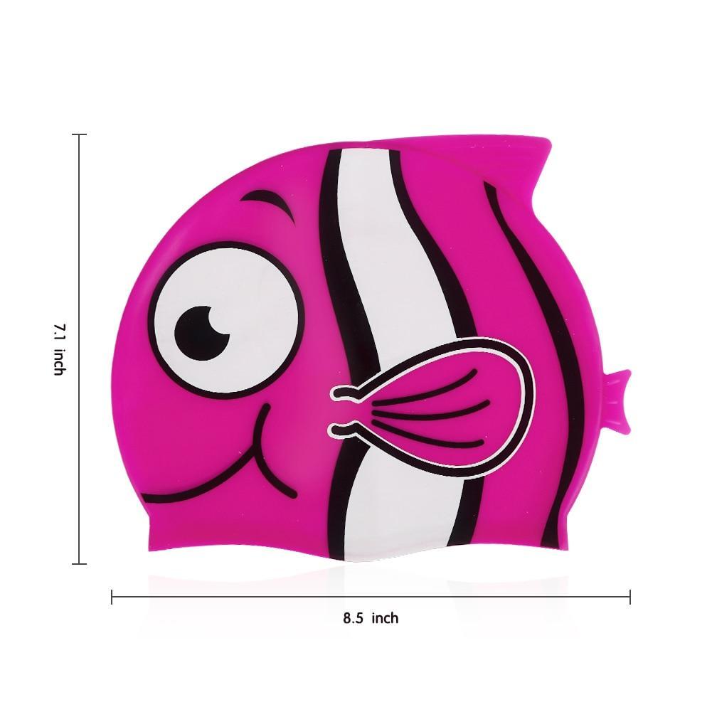 Bonnet de bain en tissu imperméable, 2 pièces, en Silicone, pour sport, piscine, requin, haute élasticité, Flexible, Durable, pour enfants