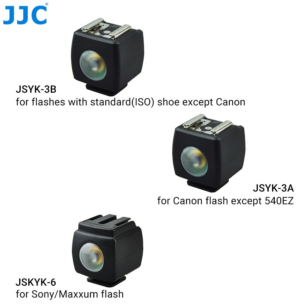 JJC-disparador óptico de Flash esclavo, ISO 518 adaptador inalámbrico, sincronización de zapata con toma de PC, rosca 1/4 para Canon, Nikon y Sony