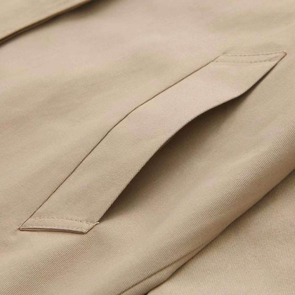 Plus size khaki black women cotton trench coat spring autumn casual ladies Covered Button overwear female tops coats