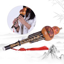 Chinese Handgemaakte Cucurbit Zijde Nationale Wind Muziekinstrument Fluit Handcraved Art Voor Beginners Muziek Liefhebbers Belangstelling Speelgoed