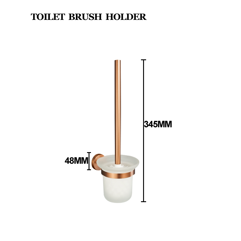 Brushed Rose Gold 304 Stainless Steel Wall Hook Toilet Paper Holder Towel Bar Toilet brush Bath towel rack Bathroom Accessories: Clear