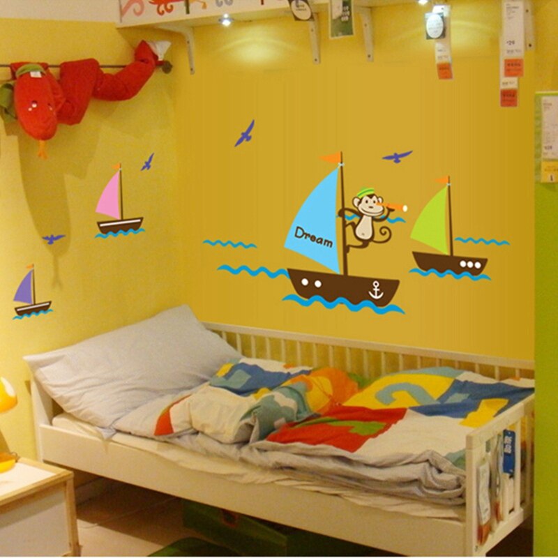 Zs Sticker boat Wall Stickers Children Room Home Decor boat Vinyl Kids Room Decal Baby Room Nursery Decor