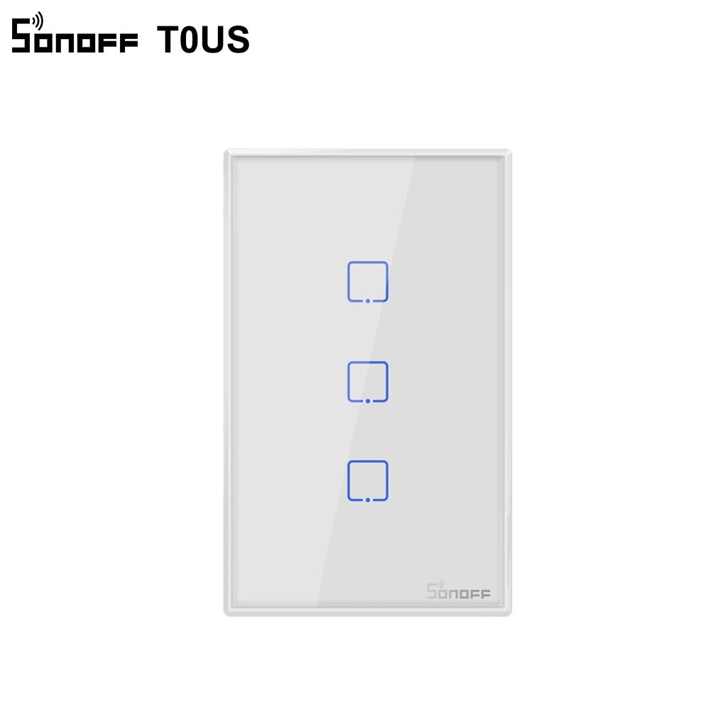 SONOFF – interrupteur mural intelligent T0US TX Wifi, minuterie 1/2/3 gangs, prise en charge du contrôle vocal/APP/tactile, fonctionne avec Alexa Google Home IFTTT