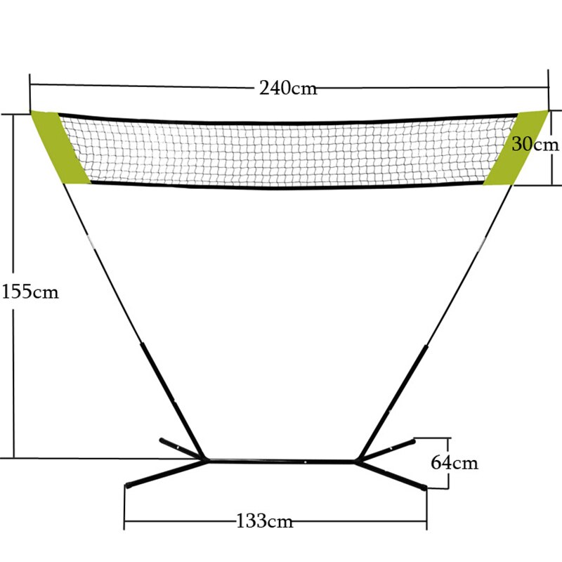 Portable Badminton Tennis Net Außen Sport Netzwerk Volleyball-Training Badminton Net Rahmen Rack Quickstart