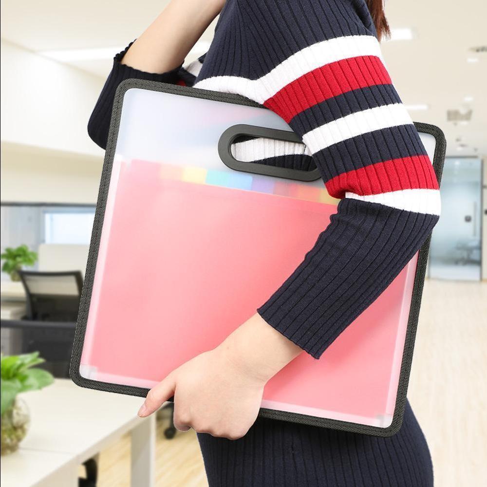 Accordion Expanding File Folder A4 Paper Filing Waterproof document bag 12 Pockets Rainbow Coloured Portable Receipt Organizer