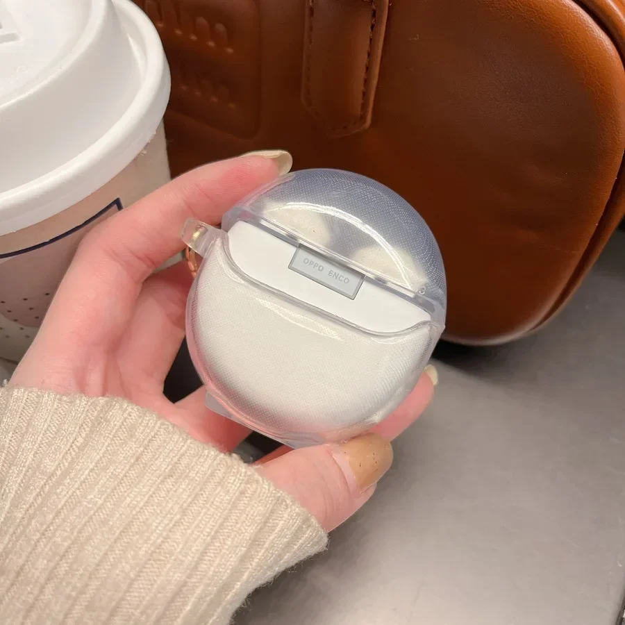 Voor OPPO Enco AIR 3/R2/r3 case mode Bloem Siliconen Transparante Oortelefoon Cover voor OPPO Enco R2 case: XS / Dark Magenta