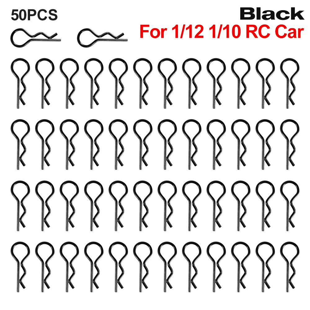 9IMOD 50 Uds Clips de carrocería RC 1/7 1/8 1/10 1/12 1/14 1/16 1/18 hebillas R de Metal coche camión Buggy Shell Pins piezas de coches RC: Borgoña