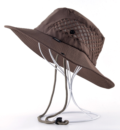 Solhat mænd spand hatte kvinder sommer fishin cap bred randen uv beskyttelse flap hat åndbar mesh knogle gorras strand hat mænd: Brun  p02