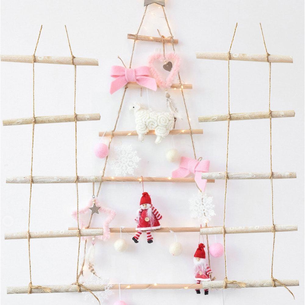 DIY Wooden Wall Hanging Christmas Tree Wooden Wall Hanging Xmas Year Decorations For Home Christmas Tree Ornaments D2C6