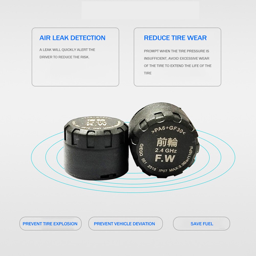 Motorcycle Tire Pressure Monitor Wireless Phone APP Detection Temperature Warning Fuel Save Tire Pressure Monitoring System