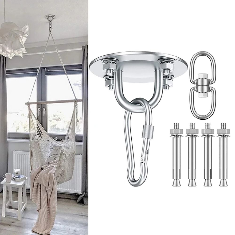 1Set Zware Schommelhaken Hangmat Muurbevestiging Ankerhaken Plafondhaak met 4 Schroeven Antenne Yoga Zandzak Schommel Gym Accessoires