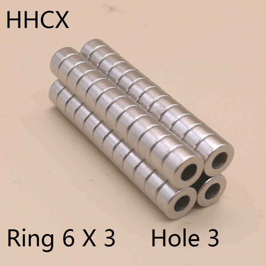 10 20 50 100PCS/LOT Ring Magnet 6*3 Hole 3 N35 Magnets 6x3 hole 3 MAGNET 6X3-3 for speaker
