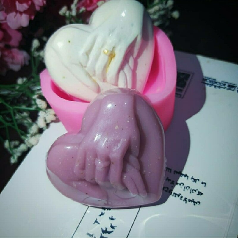 Lovely Hands Soap Mold Heart Shape Silicone Mold for Soap Making Cake Chocolate Wax Resin Gypsum Molds