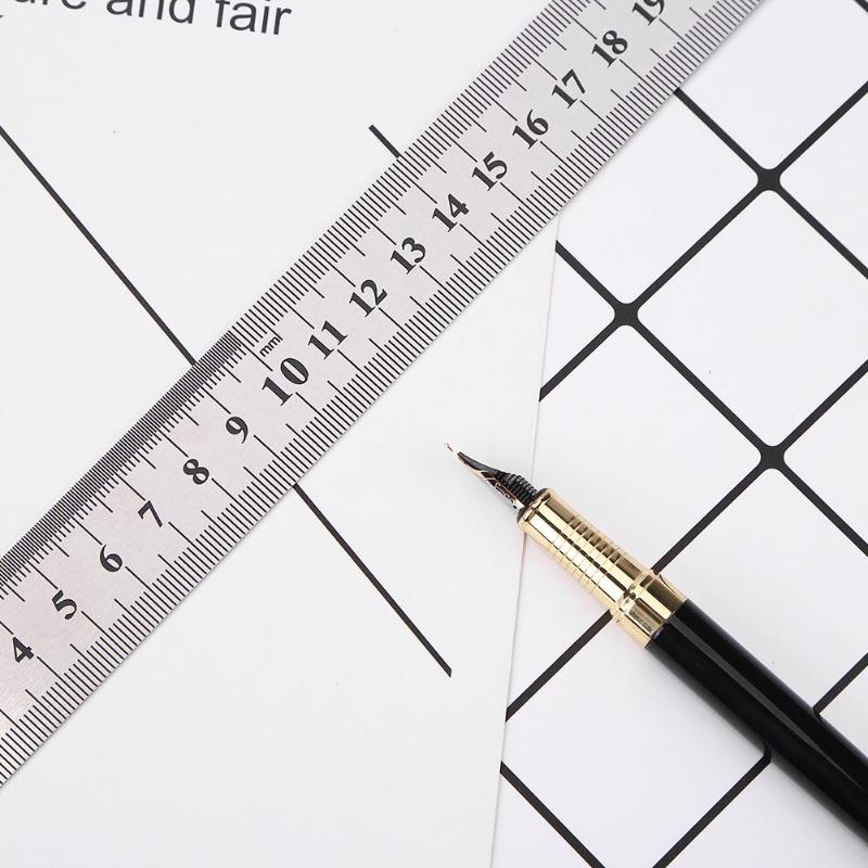1pc Stainless Steel Metal Straight Ruler Precision Double Sided Measuring Tool 15cm/20cm/30cm/50cm Precision Measuring Rulers