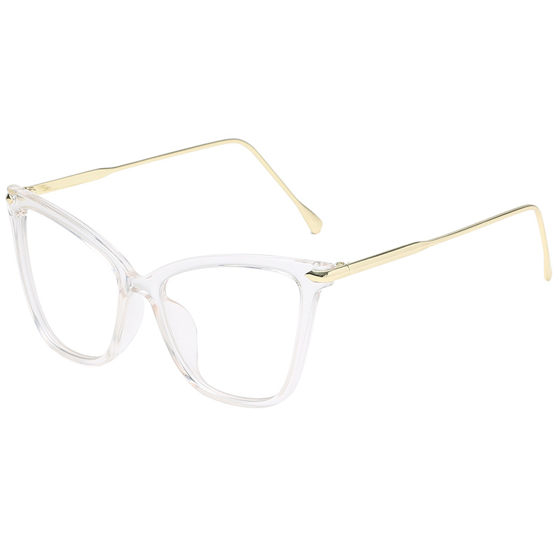 Monturas para gafas de gato YOOSKE, marco de Metal para mujer, Disgner, gafas ópticas para mujer, monturas transparentes, gafas Vintage: Transparente