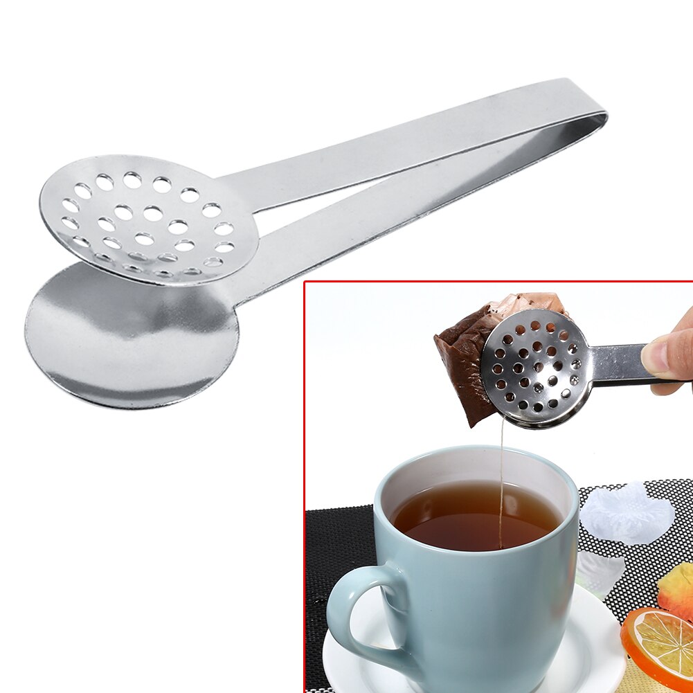 2 Stuks Kitchen Craft Tool Rvs Ronde Theezakje Tang Squeezer Holder Grip