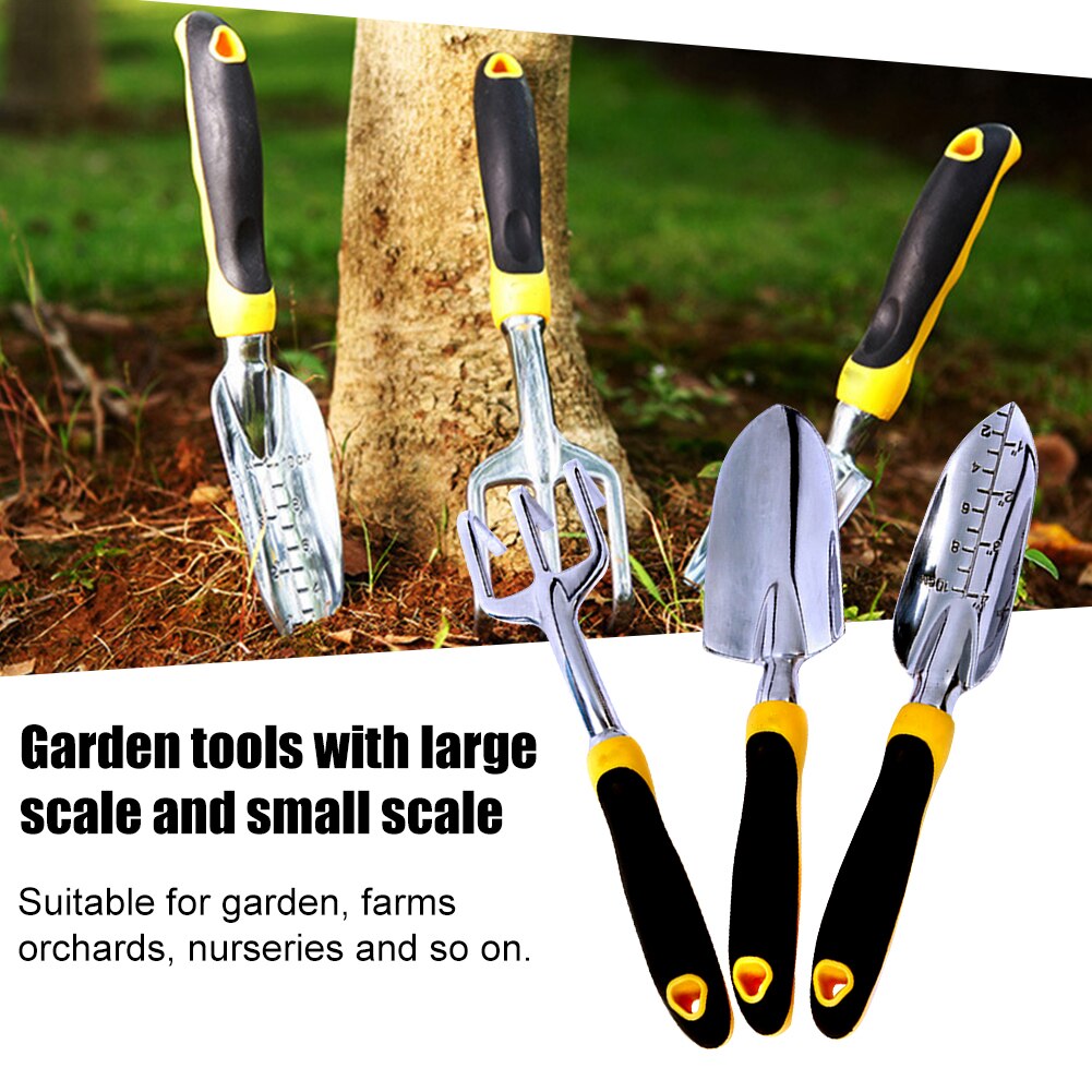 3pcs Gardening Tool Set Balcony Home-grown Mini Digging Suits Three-piece Shovel Rake Garden Tools Combination