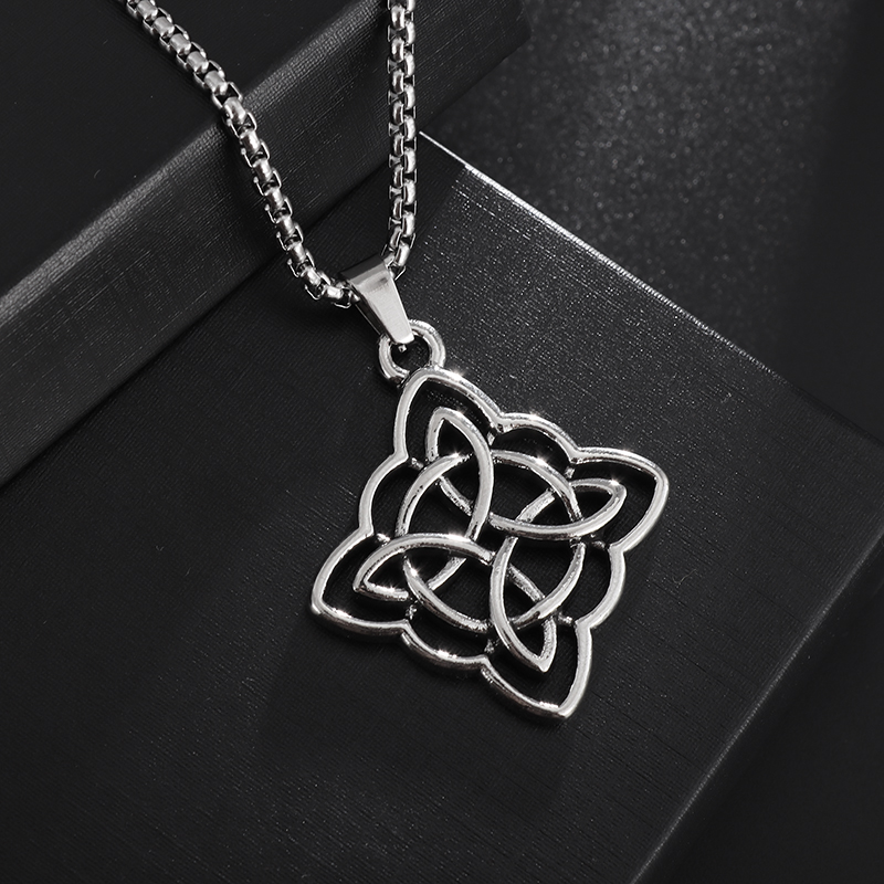 Moda bruxaria bruxa nó colar celta proteção irlandesa nó pingente masculino feminino tendência amuletos jóias presentes