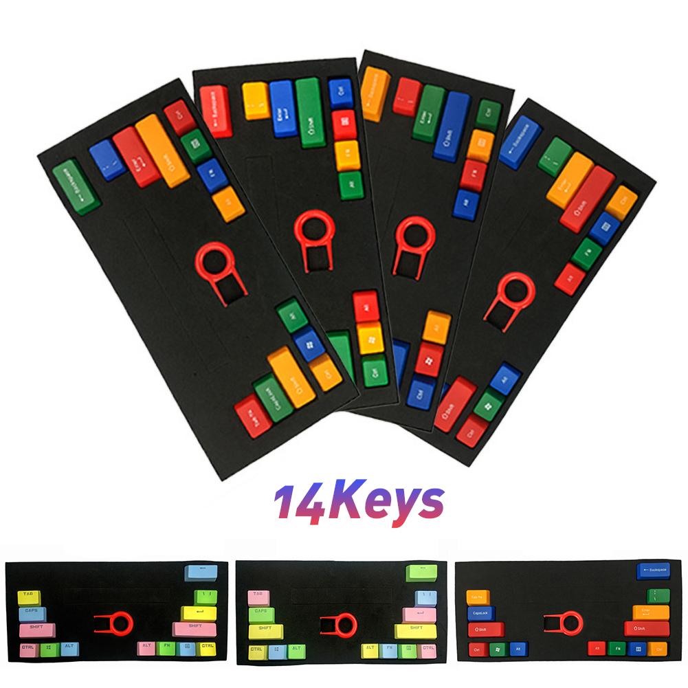 14 Teile/satz PBT Klar ABS Farbe Passenden Mechanische Tastatur Schlüssel Kappen Ersatz Schlüssel Kappe Mechanische Tastatur Ersatz Schlüssel Kappe