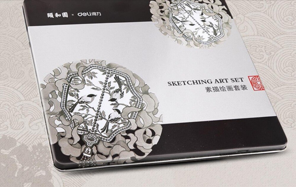 22pc/set Sketch Pencil Set Wood Charcoal pencil Student Art Sketch Painting Supply for adult Draw graphic pencil set tin box