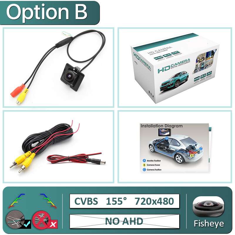 GreenYi 170° 1080P HD AHD Night Vision Vehicle Rear View Reverse Camera For Toyota Land Cruiser Prado LC150 LC 150 Car: B-720x480-155deg