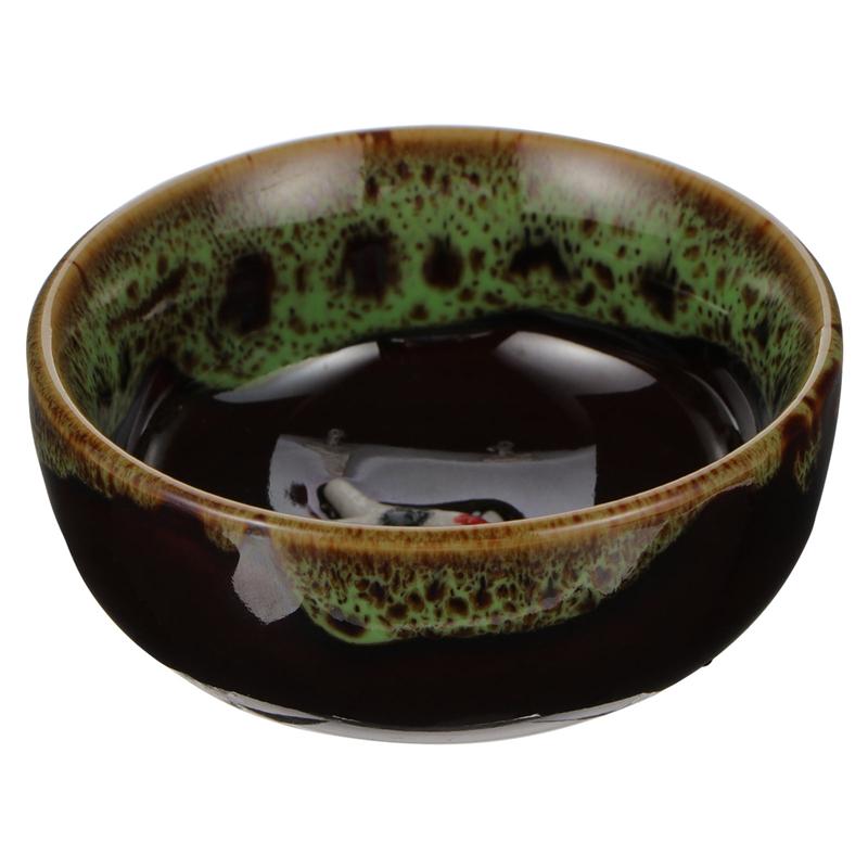 Round Delicate Ink Dish Ceramic Ink Plate Calligraphy Painting Ink Bowl: Green