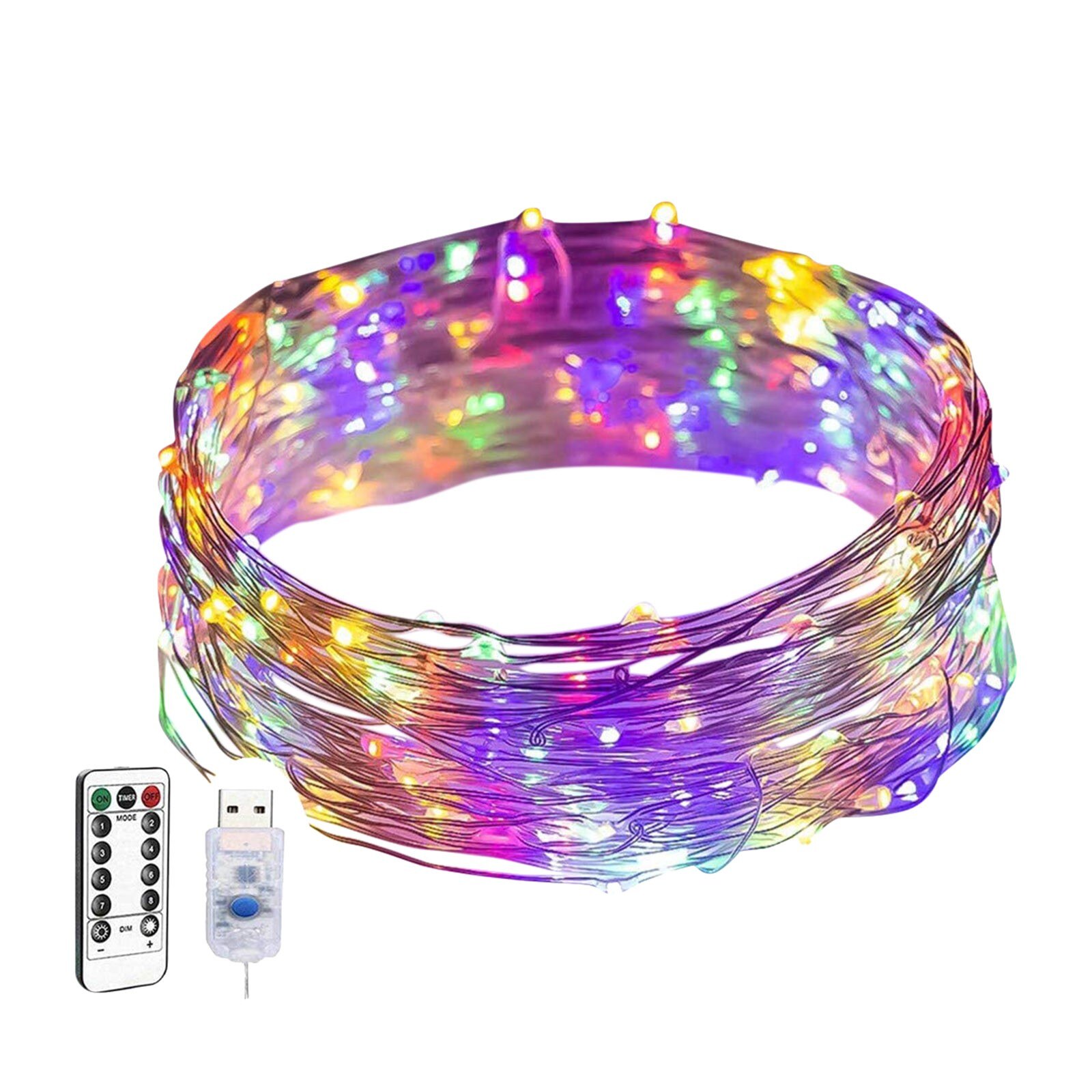 10m 100 Led Lights String USB Charging Waterproof Lighting Strings Adjustable String Fairy Lights With Remote Control Home Decor: C