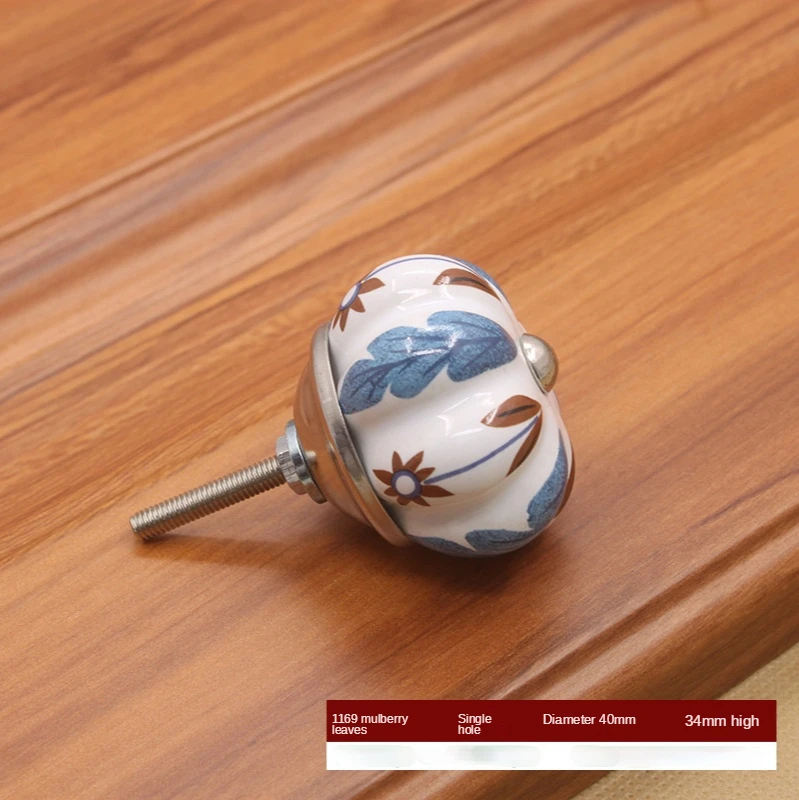 Print Keramische Deurknoppen En Handgrepen Europese Stijl Meubels Lade Knoppen Kast Deurgrepen Enkel Gat Kast Handgrepen: MULTICOLOR