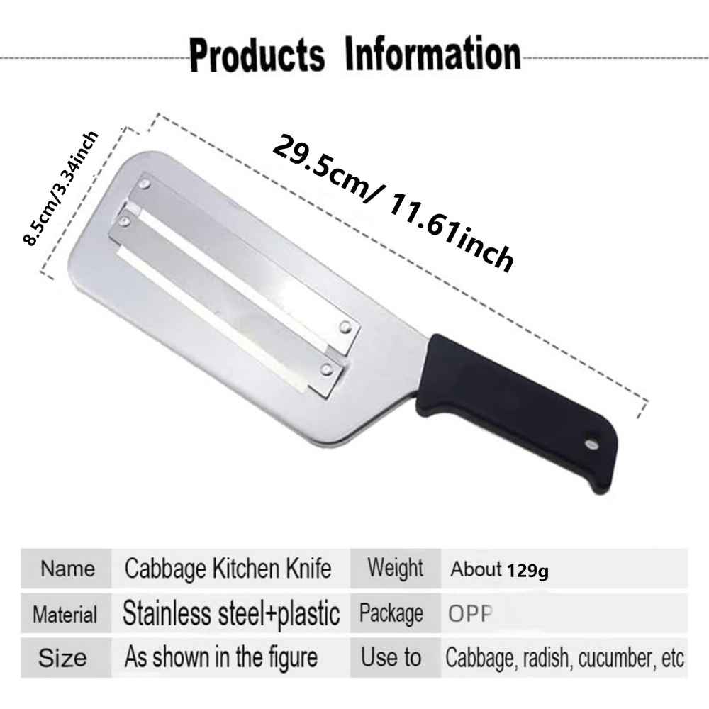 Cuchillo de corte de repollo multifuncional de cocina, cuchillo de corte de acero inoxidable adecuado para cortar repollo y verduras