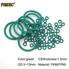 Od3mm ~ 13mm*1.2mm tykkelse / cs grøn fkm o ringe oliebestandig syre og alkalibestandig tætningspakning fpm o-ring
