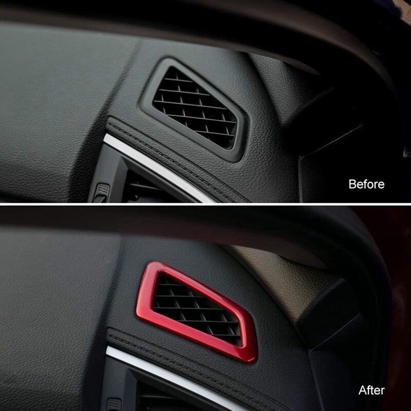1 Set Rear Window Triangular Window Blinds Protection Cover & 2 Pcs Dashboard Air Vent Wind Outlet Cover Trim Sticker