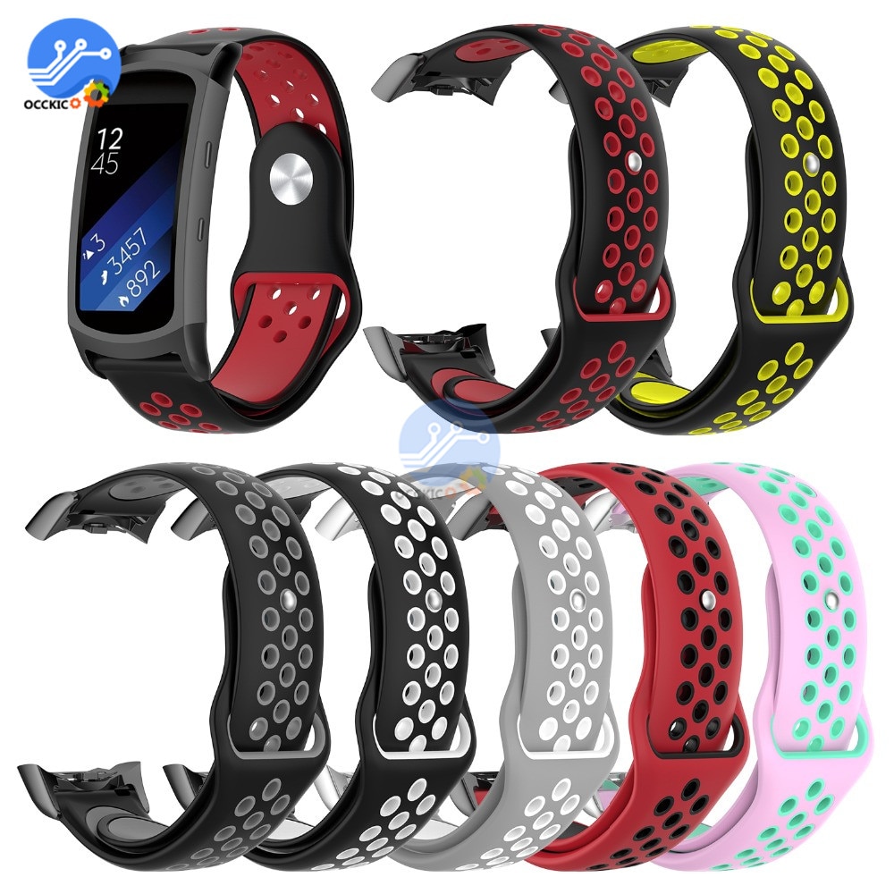 Siliconen Sport Horloge Band Dubbele Kleur Voor Samsung Gear Fit 2 Fit2 Pro Horloge Bands Wrist Strap Vervanging Armband Polsband