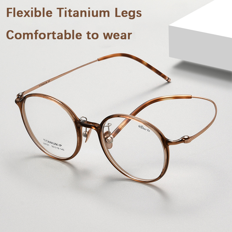 Gafas redondas Retro de titanio puro para mujer, montura ultraligera para miopía, montura decorativa óptica, gafas para ordenador, novedad de 2024