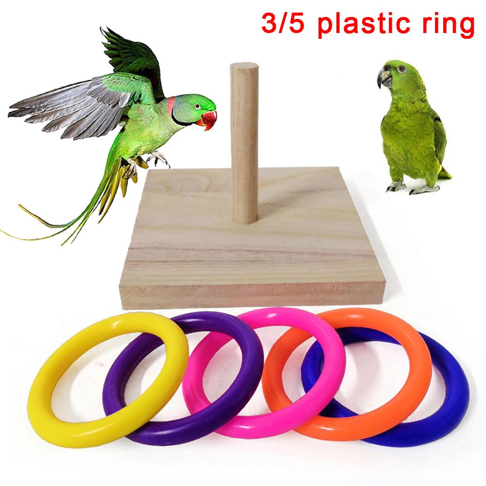 Kæledyr interaktiv fugl papegøje kaste ring træ sjov træning puslespil pædagogisk legetøj intelligens ring udvikling kæledyr forsyninger