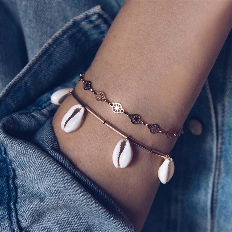 Nykøb 5 stk/sæt vintage sølvfarvede boheme armbånd wave geometrisk charme armbånd til kvinder fest smykker: 30086