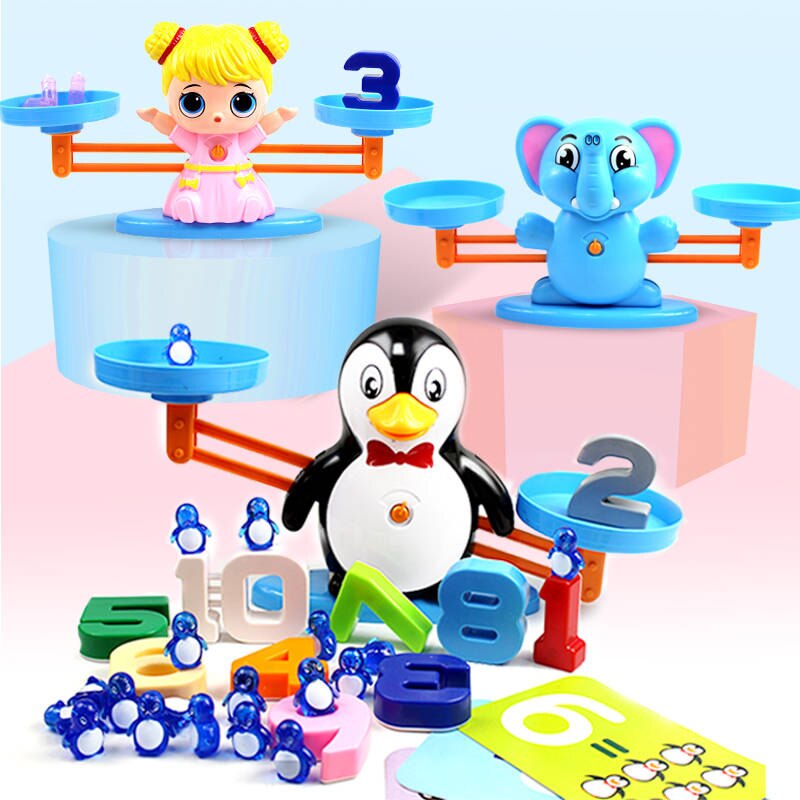 Spiel Ausgleich Skala Anzahl Balance Spiel Kinder Pädagogisches Spielzeug Pinguin Katze Mathematik Spiel spiel Bord Spielzeug zu Lernen Hinzufügen und subtrahieren