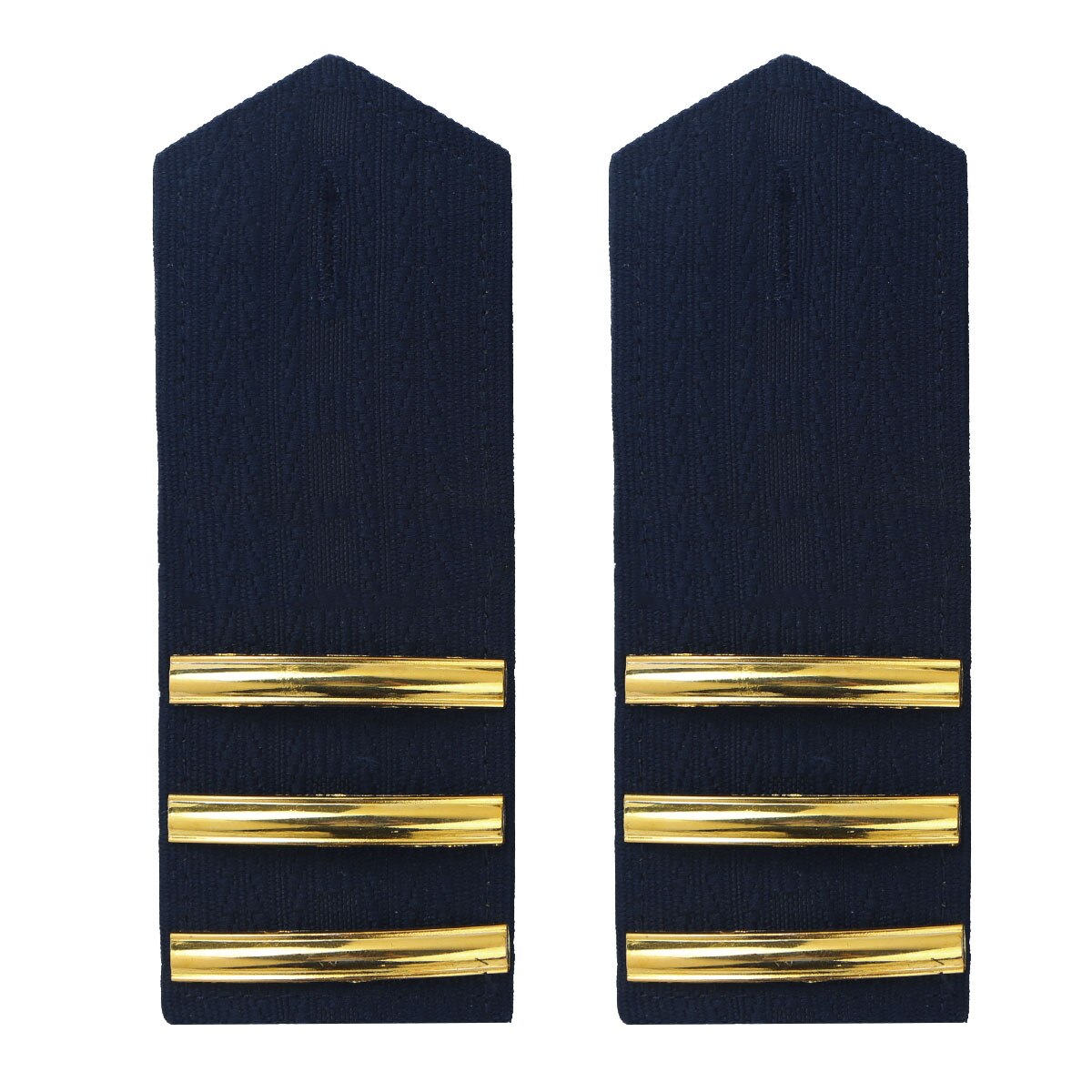 1 Paar Professionele Airlines Pilot Epaulet Gold Metal Bar/Ster/Tarwe Diy Epauletten Universele Sailor Kleding Schouder Board badge: Dark Navy Three